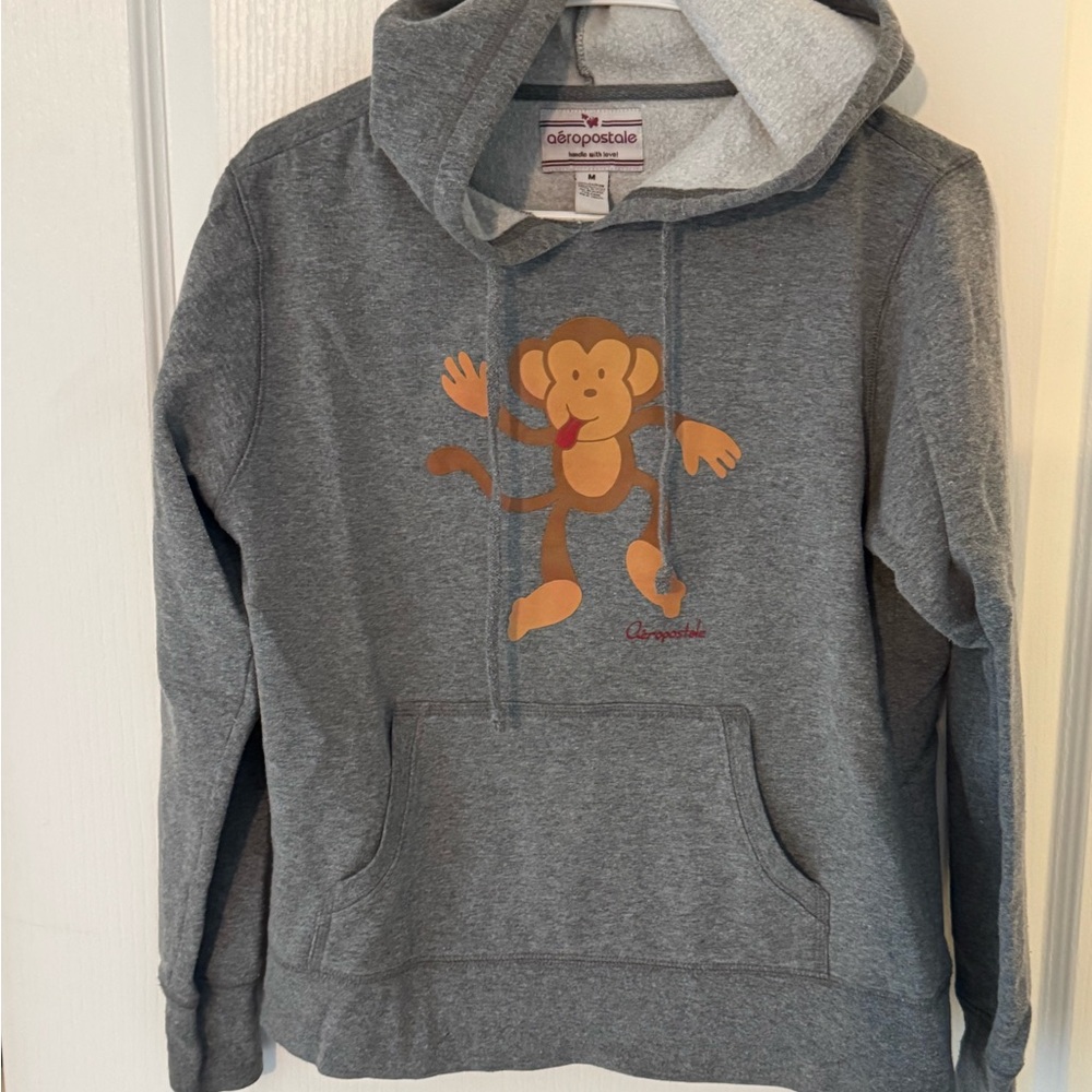 Aeropostale Gray and White Hoodie